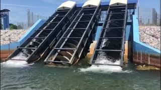 Archimedean Screw Pump in a storm water pumping station [upl. by Kir]