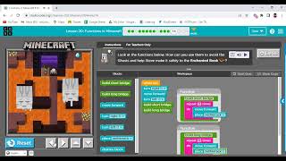 Code org Lesson 20 Functions in Minecraft [upl. by Irneh]