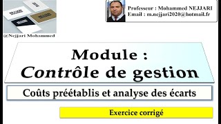 Contrôle de gestion  exercice corrigé des coûts préétablis et lanalyse des écarts [upl. by Groeg237]