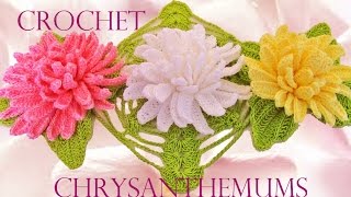 Como tejer fácil y rápido lindas flores Crisantemos  How to make Knitting chrysanthemums [upl. by Matelda]