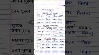 Pa Dhatu Roop In Sanskrit [upl. by Enyaj]