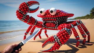 How To Make Perfect KING CRAB Recipe IRL Magnetic Balls amp Stop Motion Cooking Video [upl. by Odravde653]