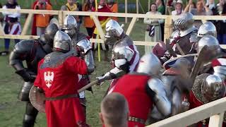 USA vs Poland  16 vs 16 Medieval Combat HEMA Match IMCF Commentary [upl. by Anyat479]