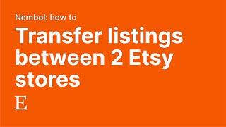 Easily transfer listings from an Etsy store to another Etsy store [upl. by Harat]