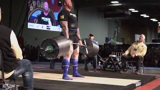 HAFTHOR quotThe Mountainquot BJORNSSON sets world record in Elephant Bar Deadlift at 1041 pounds [upl. by Toddy]