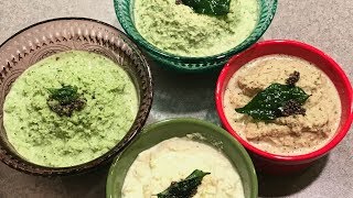 4 coconut chutney varietiesSouth Indian Coconut Chutney varieties for Idli  dosa [upl. by Selim]