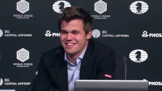 World Chess Championship 2016 Carlsen v Karjakin Game 10  Press Conference Questions [upl. by Gideon980]