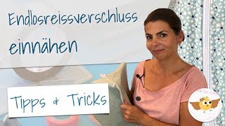 Endlosreissverschluss einnähen ❤︎ Zipper einfädeln  Tutorial [upl. by Killigrew]