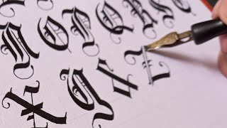 How to a Lettering  Old English  Lettering  Calligraphy  A to Z [upl. by Nedia]