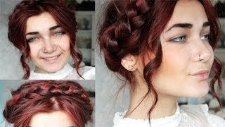 Easy Bohemian Milkmaid Braid Updo Tutorial [upl. by Aciretal]