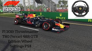 F1 2019 Thrustmaster T80 Ferrari 488 GTB Edition Wheel Settings [upl. by La Verne]