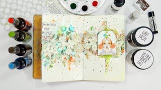 Dylusions Art Journal Process [upl. by Sherer713]