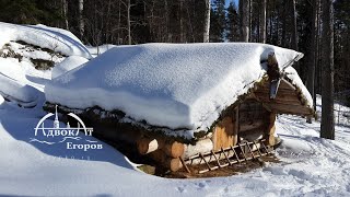 My Log Cabin in the Winter  17C Winter Camping [upl. by Bruning716]