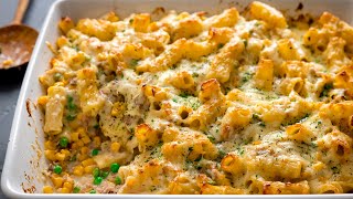 Easy Creamy Tuna Pasta Bake  Super Comfort Food [upl. by Nylirak89]