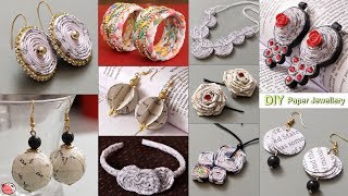 11 Extra Beautiful Waste Paper Jewelry Making at Home  Handmade [upl. by Solram]