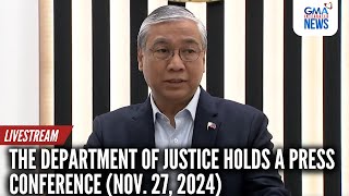 LIVE DOJ press conference Nov 27 2024  GMA Integrated News  Replay [upl. by Acimot]