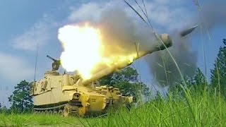 M109 Paladin Howitzer in Action  The King of Battlefield [upl. by Neelloc]