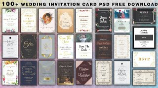 100 Wedding Invitation Card PSD Free Download  Nitesh GFX [upl. by Farrington]