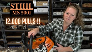 Stihl MS500i Chainsaw Wow 8000 Starts On This Milling Saw Clutch Blown Apart Lets Dig In [upl. by Enyawud]