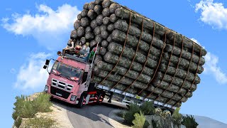 Overloaded Trailer  the most dangerous road  Euro Truck Simulator 2 [upl. by Dinah]