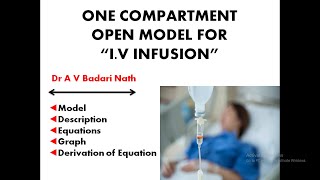 One Compartment Open Model For IV Infusion [upl. by Nwahsan867]