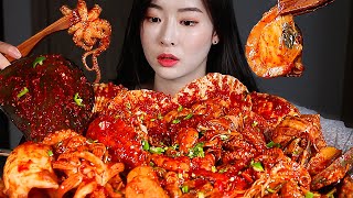 매운 대왕해물찜 볶음밥 리얼사운드먹방MASSIVE SEAFOOD BOIL SPICY BRAISED SEAFOOD Mukbang Eating Show đồ ăn biển ヘムルチム [upl. by Mcwherter]