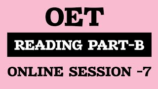 OET Reading part B Online  Practice session  questions with explanation  oet oetreading [upl. by Peri]