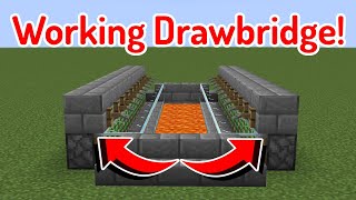 Minecraft Working Drawbridge 1 Minute Tutorial [upl. by Irrok750]