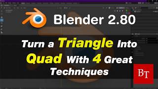 Blender 280 Tutorial  Turn A Triangle Into Quad Easily [upl. by Griffith]