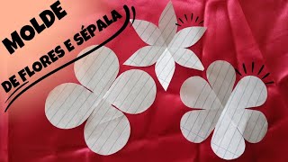 COMO FAZER MOLDE DE FLOR COM 4 E 6 PÉTALAS E SÉPALA COM 6 PÉTALAS [upl. by Alaik]