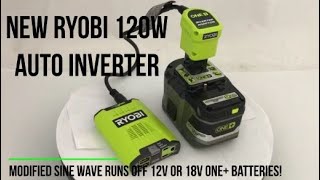 New RYOBI 120W Car Inverter Review 12V or 18V One Battery RYi120AVNM [upl. by Donoho]