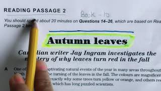 IELTs Reading Test PRACTICE autumn leaves Ielts reading answers IELTS 9 WITH Monika [upl. by Anneehs]