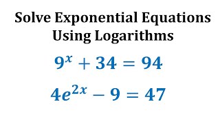 Ex 4 Solve Exponential Equations Using Logarithms [upl. by Sheff]