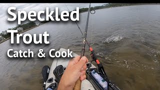 Choctawhatchee Bay Fishing  Hog Town Bayou  Destin PB Speckled Trout  Catch and Cook [upl. by Broida]