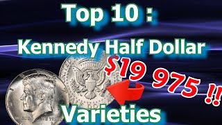 Top 10 Kennedy Half Dollar Variety Coins To Look For [upl. by Saihttam]