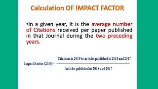 What is Impact Factor of the Journal [upl. by Namrac]