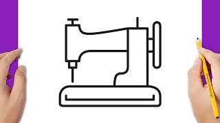 How to draw a sewing machine [upl. by Kanter]