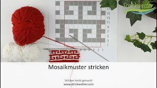 Mosaikmuster stricken  leicht gemacht [upl. by Sessilu]