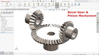 Bevel gear and Pinion mechanism in SolidWorks [upl. by Fishman]