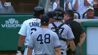 MLB  Miguel Cabrera vs Austin Romine TigersYankee Brawl [upl. by Dnalwor]