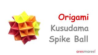 Origami Kusudama Spike Ball Cuboctahedron intermediate  modular [upl. by Cooperstein]