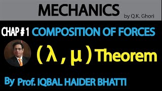 Ch 2  Composition of Forces λμ lambda mu Theorem  Mechanics by QK Ghori Lec 5 [upl. by Winni]