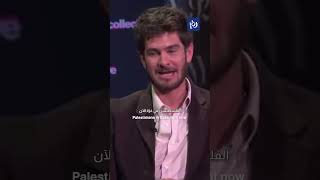 Andrew Garfield urged people to direct their quotheartsquot and quotenergyquot towards supporting Palestinians [upl. by Tildie]