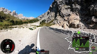 120 Minute Virtual Cycling Workout Alps Sella Ronda Italy Gopro Max Ultra HD Video [upl. by Madden355]