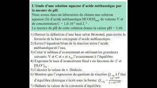 Exercice État déquilibre dun système chimique [upl. by Annovad]