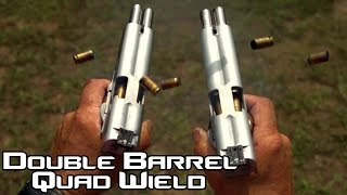 Double Barreled 1911 pistol quad wield rapid fire 20 rounds in 15 seconds in SlowMo AF2011 4K [upl. by Remat]