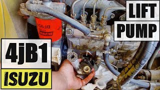 ISUZU 4JB1 FUEL LIFT PUMP REPLACEMENT  28L Isuzu Diesel Prime Pump [upl. by Nospmas]