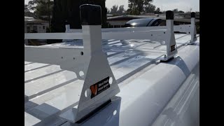 VanTech H1 Roof Rack 2 Bar Install  Ram ProMaster Extended High Roof 2018 [upl. by Bergin907]