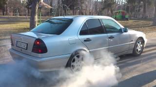 Gabrovo Mercedes W202 Kompressor Burnout [upl. by Danae]