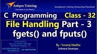 C language  Class 32  File handling in c fgets and fputs Part 3 [upl. by Atsirhc]